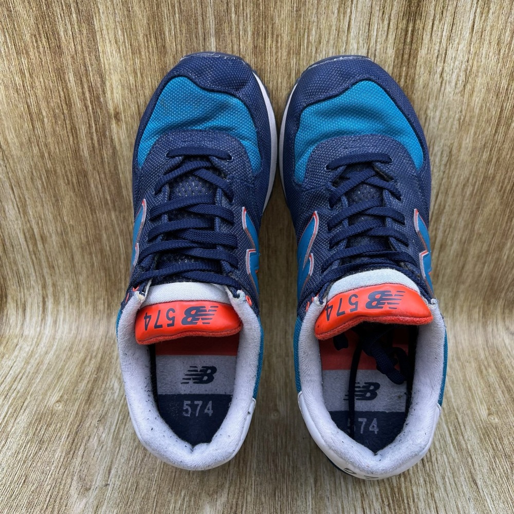 New Balance 574 Sneakers Men's Size 10.5 Navy Teal Orange Low Top ML574WNC - Picture 6 of 10